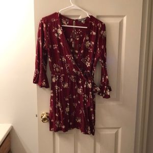 Bell Sleeve Kimono Style Printed Dress